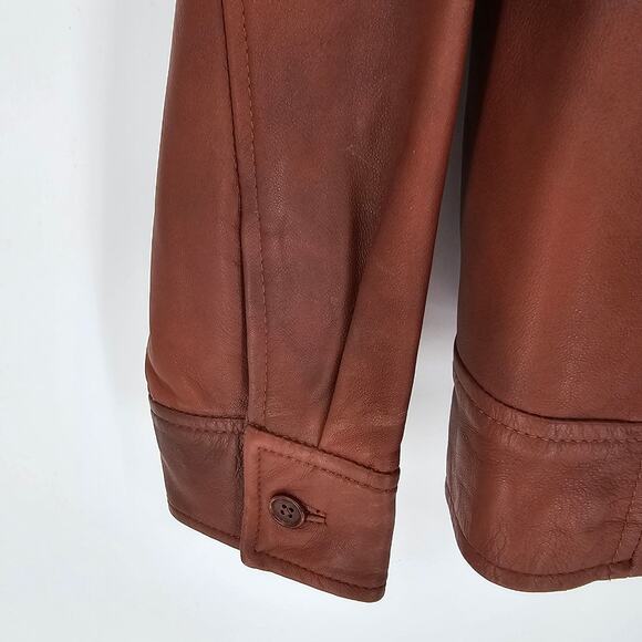 The Territory Ahead Vintage Brown Genuine Leather Zip Up Retro Biker Jacket S - Picture 6 of 10